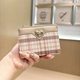 New Fashion Houndstooth Heart 2-Fold Wallet_Cwab06248