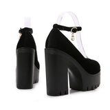 ROUND TOE FLAT BUCKLE PLATFORM HIGH HEELS_CWSHS0648