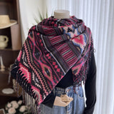 Ethnic Style Double-Sided Printed Tassel Scarf_Cwasc1474