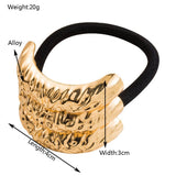 Unique Metal Textured Geometric Flower Hair Tie