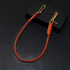 HAND WOVEN VINTAGE LEATHER TROUSER CHAIN_CWMM4825