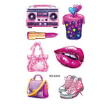 PINK GUITAR GIRL TATTOOS WATERPROOF KIDS PARTY_CWMM8382