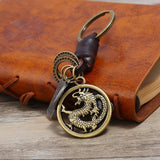 HAND WOVEN VINTAGE LEATHER KEYCHAIN_CWMM4788