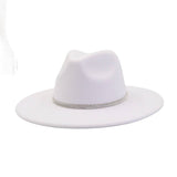 Unisex Wool Fedora Hat Ethnic Flat Brim Style_Cwah04402