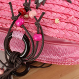 HAND EMBROIDERED STARFISH STRAW BAG_CWAB2017