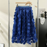 THREE DIMENSIONAL FLORAL TULLE MESH SKIRT_CWBLS0395