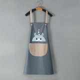 DEER HEAD PRINT SUMMER THIN APRON WITH POCKETS_CWMM2050