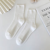 AUTUMN AND WINTER STRIPED WOMENS MID CALF SOCKS_CWMS0985