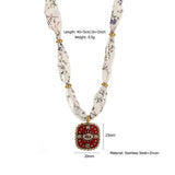 ORIGINAL SILK SCARF NECKLACE WITH COLORFUL CHARM_CWMM8815
