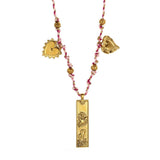 HANDMADE ZODIAC SQUARE STEEL COTTON NECKLACE_CWMM8867