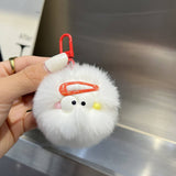 CUTE HAIRPIN SMALL FUR BALL KEYCHAIN PENDANT_CWMM2603