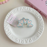 FLORAL CHECKERED BOW CLIP ACRYLIC HAIR ACCESSORIES_CWAHA3971