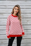 Valentines Day Crew-Neck Pullover Sweater With Heart