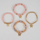 Cwmm10456_Boho Leaf Charm Multi Layer Beaded Bracelet