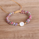 RED IMPERIAL TURQUOISE BEAD BRAIDED BRACELET_CWAJE3954