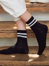 2 STRIPE COTTON MID SOCKS FOR WOMEN WHOLESALE_CWMS070