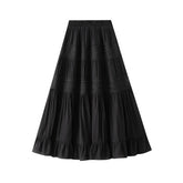 LACE CAKE HIGH WAIST PLEATED SKIRT WITH FLOWINGHEM_CWBMS0337
