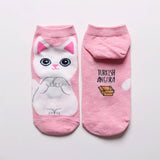 CUTE CAT PATTERN ANKLE SOCKS_CWMS0210