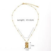 18K STAINLESS STEEL MULTICOLOR GEMSTONE NECKLACE_CWMM8888