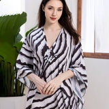 Zebra Knit Front Beachver-Up Maxi Dress_Cwmm6206