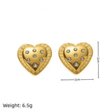 Trendy Irregular Heart Zircon Earrings 18K Gold