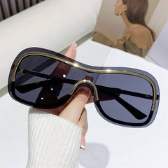 INTEGRATED METAL SUNGLASSES FRAMELESS GLASSES_CWASG0349
