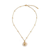 SUMMER BEACH STEEL SHELL STARFISH NECKLACE_CWMM8862