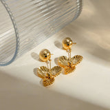 STAINLESS STEEL THREE PETAL FLOWER EARRINGS_CWASC1680