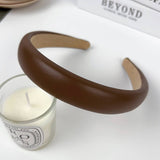 TEXTURED SOLID COLOR WIDE BRIM HIGH TOP HEADBAND_CWAHA2078