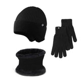 Winter Outdoor Fleece Knitted Hat Three Piece Set_Cwmm2808