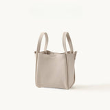 MEDIUM LEATHER BUCKET TOTE BASKET STYLE BAG_CWAB5335