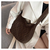 Cwab4573_Solid Knit Twist Vintage Tote Crossbody Bag