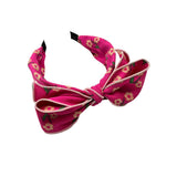 PRESSED WIDE BRIMMED FLORAL BOW HEADBAND_CWAHA2573