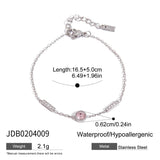 18K GOLD PINK ZIRCON ROUND BRACELET NO FADE_CWAJE4713