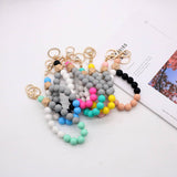 COLORFUL SILICONE BEAD BRACELET KEYCHAIN_CWMM1575