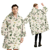 Wearable Flannel Tv Blanket With Sleeves Pocket