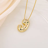 CREATIVE GLOSSY COLORFUL LETTER PENDANT NECKLACE_CWMM5877