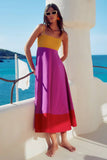 Vacation Style Long Temperament Slip Dress