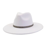 Unisex Wool Fedora Hat Ethnic Flat Brim Style_Cwah04377