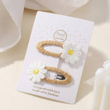 FRESH DAISY HAIR CLIP SET HANDMADE FABRIC CLIPS_CWAHA6712