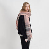 FRENCH RETRO PLAID SCARF WINTER TASSEL WRAP_CWASC0327