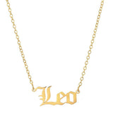 STAINLESS STEEL ZODIAC PENDANT CLAVICLE NECKLACE_CWMM2719