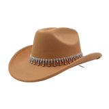 Western Ethnic Denim Fedora Hat For Couples_Cwah04361