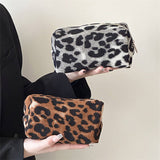 Leopard Corduroy Makeup Baglarge Travel Wash Pouch_Cuab00763