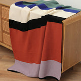 SIMPLE COLOR MATCHING STRIPED KNITTING BLANKET_CWASC0352