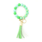 COLORFUL SILICONE BEAD BRACELET WITH WOOD KEYCHAIN_CWAB5108