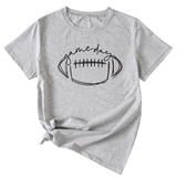 Wome Casual Tee With Fun Football Print_Cwdsd8368