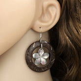 SIMPLE AND FASHIONABLE HOLLOW BLACK SHELL EARRINGS_CWMM4256