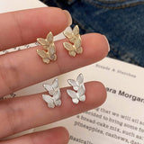NEW HIGH END DOUBLE BUTTERFLY EARRINGS FOR WOMEN_CWAJE3007