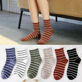 STRIPE CASUAL TRENDY CREW SOCKS_CWMS098